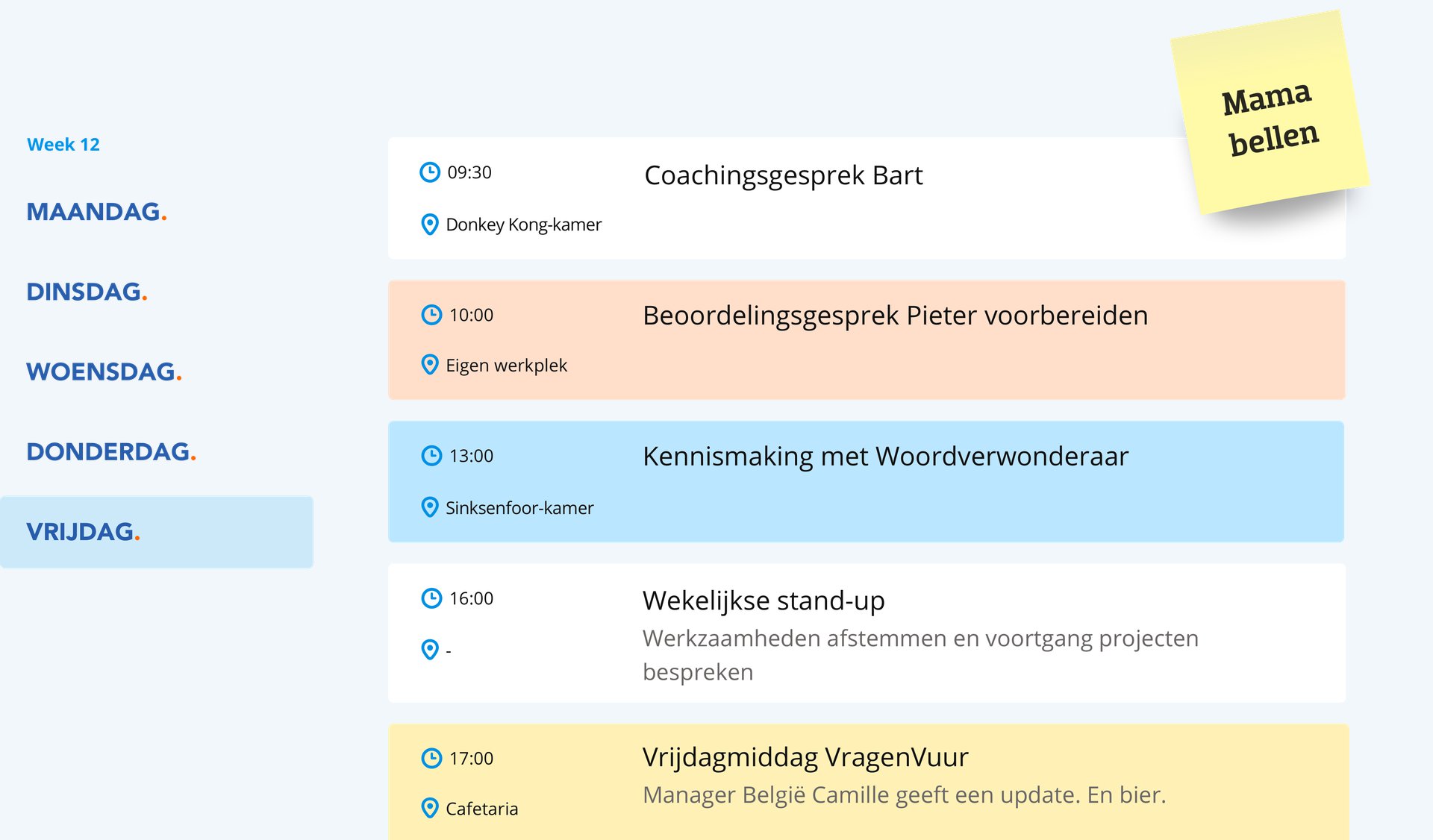 BE-VL-Kalender Klantenservice leidinggevende
