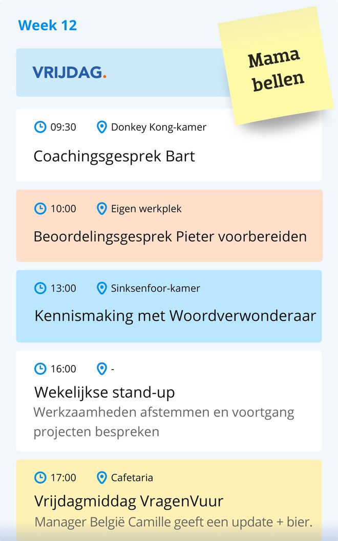 BE-VL-Kalender Klantenservice leidinggevende mobiel