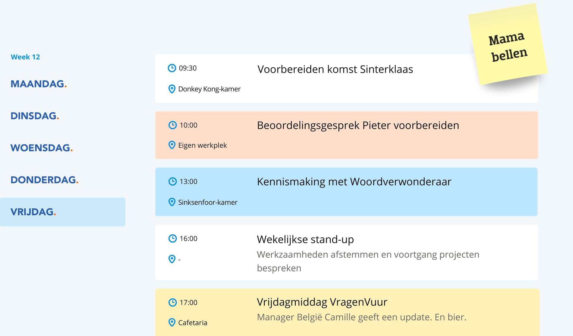 BE-VL-Kalender Winkel leidinggevende
