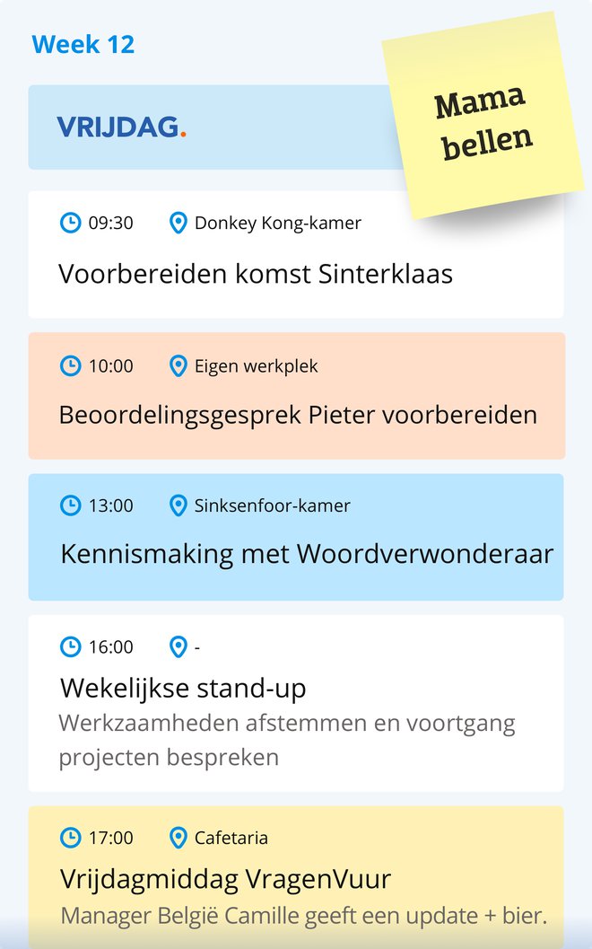BE-VL-Kalender Winkel leidinggevende mobiel